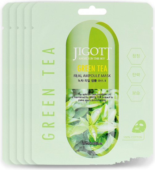 Набор тканевых масок «Green Tea Real Ampoule Mask»