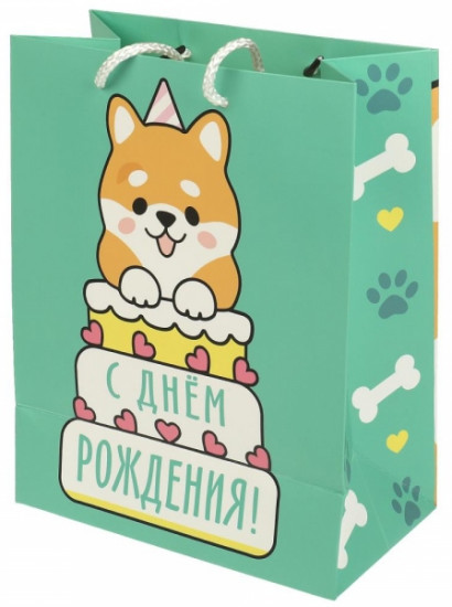 Пакет подарочный «Корги»