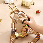 Детская бутылка с фильтром, соломинкой и ремешком «Капибара»