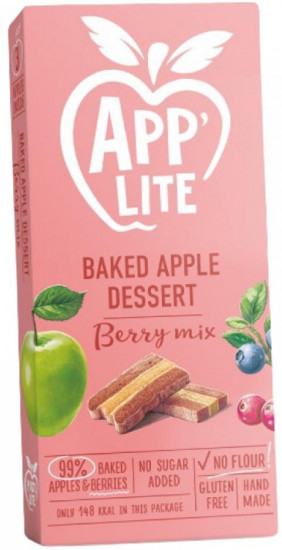 Пастила яблочная без сахара «Ягодный микс. Baked Apple Dessert Berry mix»