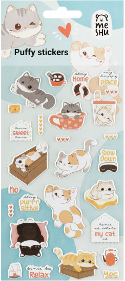 Наклейки объемные многоразовые «Funny kitty»