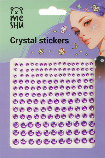 Наклейки-стразы для творчества и макияжа «Purple drops»