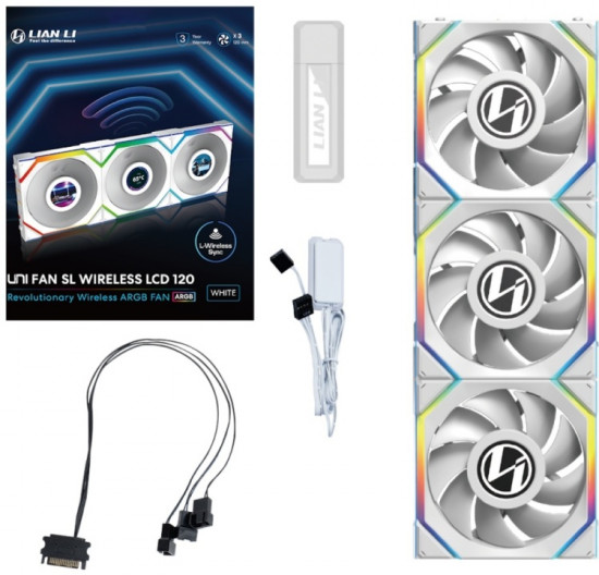 Вентилятор для корпуса Uni Fan SL Wireless LCD 120 ARGB 12SLLCD1W3W