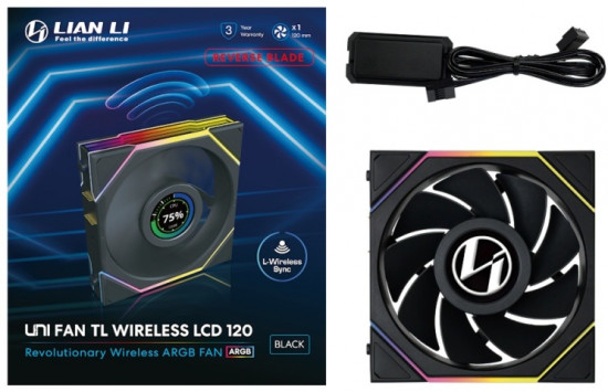 Вентилятор для корпуса Uni Fan TL Wireless LCD 120 ARGB Reverse Blade 12RTLLCD1W1B
