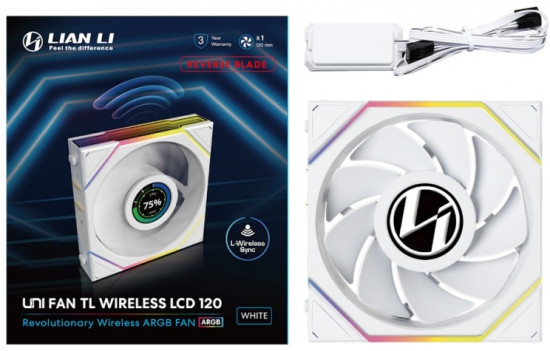 Вентилятор для корпуса Uni Fan TL Wireless LCD 120 ARGB Reverse Blade 12RTLLCD1W1W