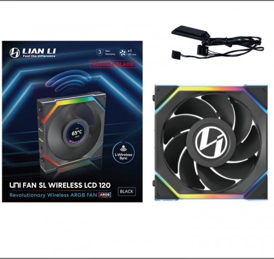 Вентилятор для корпуса Uni Fan SL Wireless LCD 120 Reverse Blade, G99.12RSLLCD1W1B.00