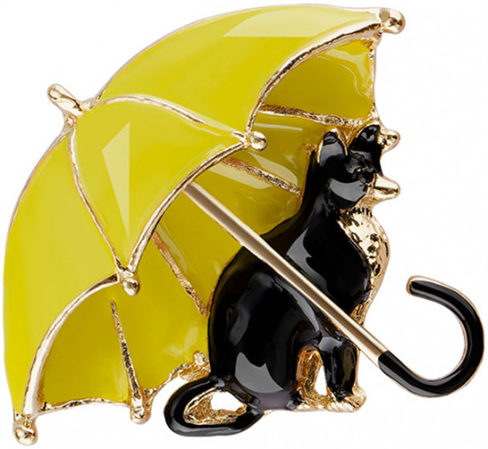 Брошь «Cat and umbrella»