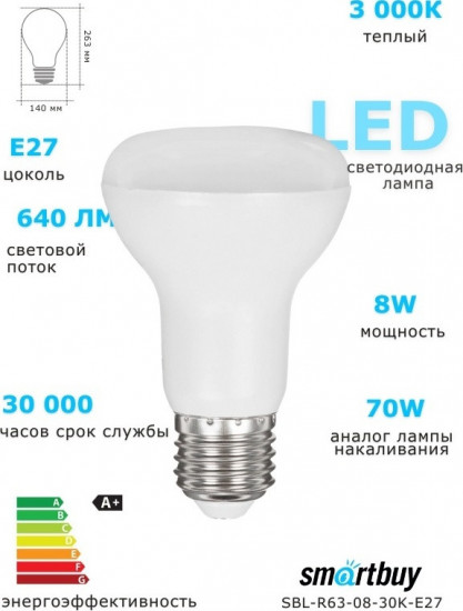 Лампа светодиодная Smartbuy R63
