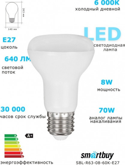 Лампа светодиодная Smartbuy R63