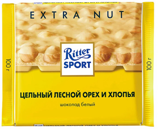 Шоколад белый «Цельный орех и хлопья»