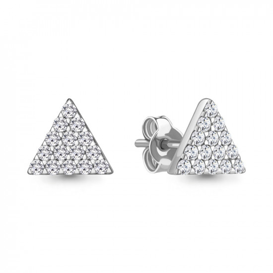Серьги из серебра с фианитами