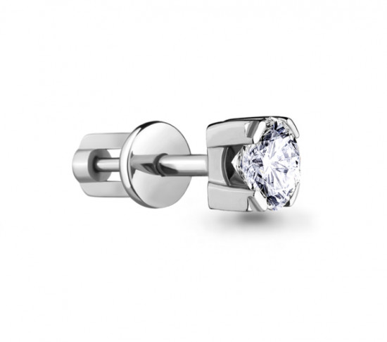 Серьга из серебра с фианитом