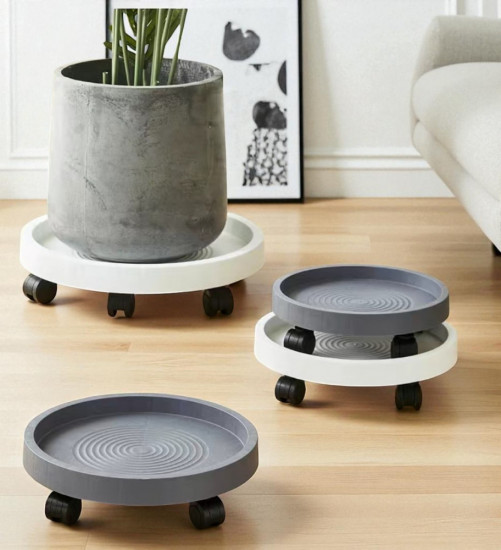 Подставка для цветов на колесах «Home Grey»