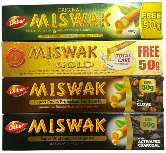 Набор зубных паст «Miswak Herbal, Gold, Clove, Charcoal»
