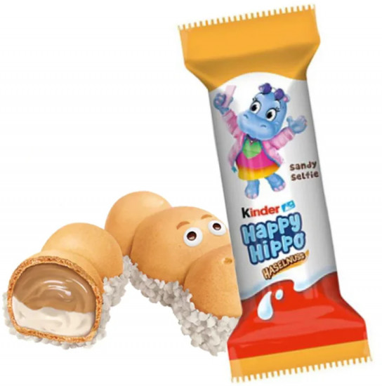 Вафельное пирожное с молочно-сливочной и ореховой начинкой «Happy Hippo Hazelnut»