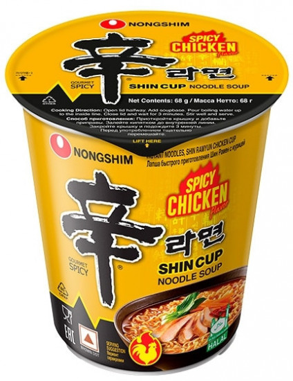 Лапша быстрого приготовления со вкусом острой курицы «Shin Chicken Ramyun Cup»