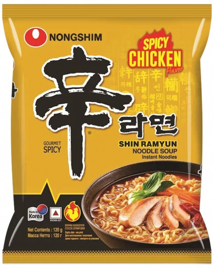 Лапша быстрого приготовления со вкусом острой курицы «Shin Chicken Ramyun»