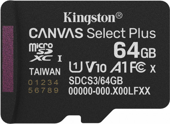 Карта памяти microSDXC Class 10 UHS-I Kingston SDCS3/64GB