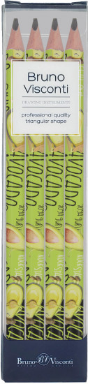 Набор карандашей чернографитовых «HappyGraphix jumbo. Avocado style. Yoga guru»