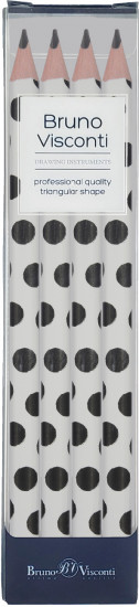 Набор карандашей чернографитовых «HappyGraphix jumbo. Black polka dots»