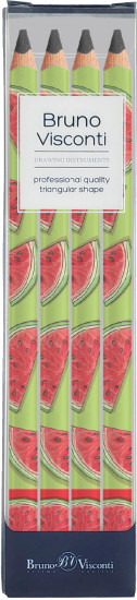Набор карандашей чернографитовых «HappyGraphix jumbo. Fresh and fruity. Арбуз»