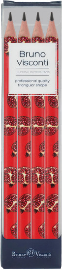 Набор карандашей чернографитовых «HappyGraphix jumbo. Fresh and fruity. Гранат»
