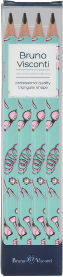 Набор карандашей чернографитовых «HappyGraphix jumbo. Life style. Pink dream»
