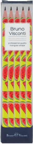 Набор карандашей чернографитовых «HappyGraphix. Fresh and fruity. Арбуз»