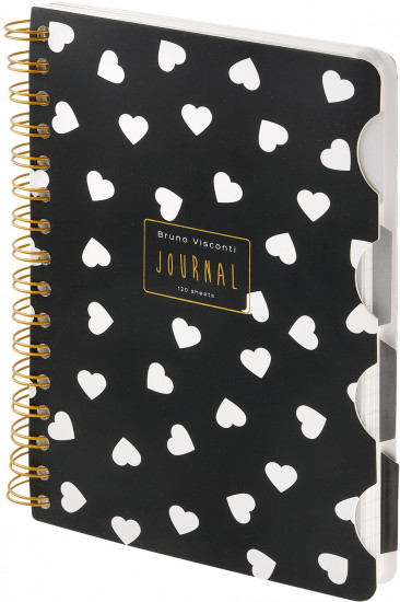 Книжка записная «Art Journal. Black and white. Сердечки»
