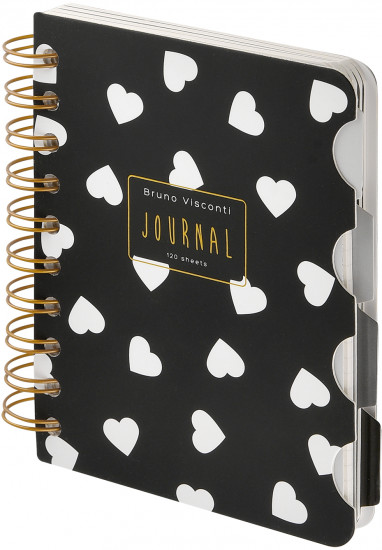 Книжка записная «Art Journal. Black and white. Сердечки»