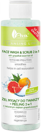 Средство для умывания и пилинга лица 2 в 1 с эфирным маслом грейпфрута «Cleansing Line Face Wash & Scrub 2 in 1»