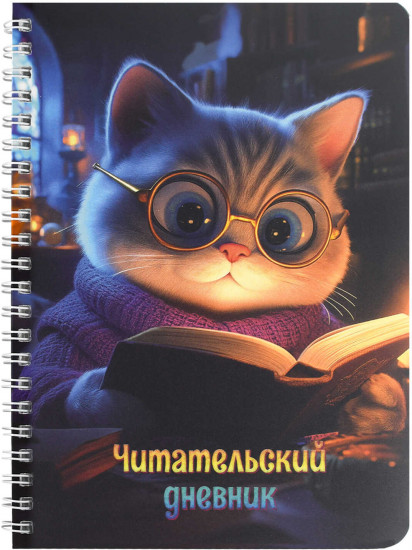Дневник читательский «Кот с книгой»