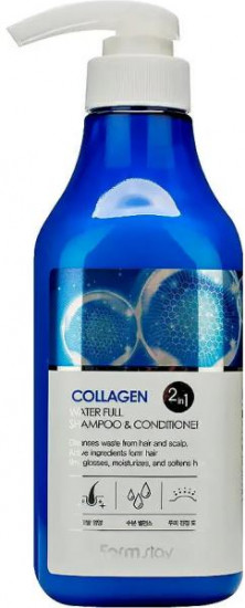 Шампунь-кондиционер для волос увлажняющий с коллагеном «Collagen Water Full Shampoo and Conditioner»