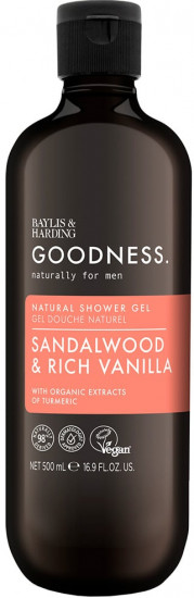 Гель для душа «Goodness Mens Sandalwood & Rich Vanilla Shower Gel»