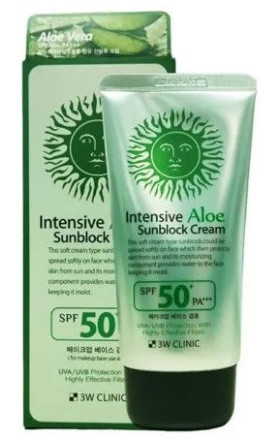 Интенсивный солнцезащитный крем для лица с алоэ SPF50+ «Intensive Aloe Uv Sunblock Cream»