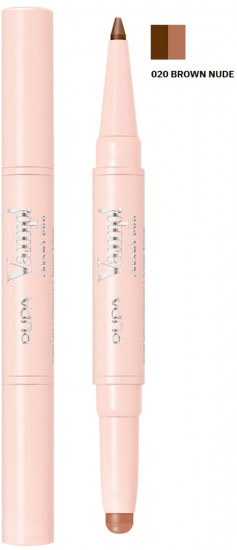 Помада-карандаш двусторонняя для губ «Creamy Duo», тон 020 Brown Nude