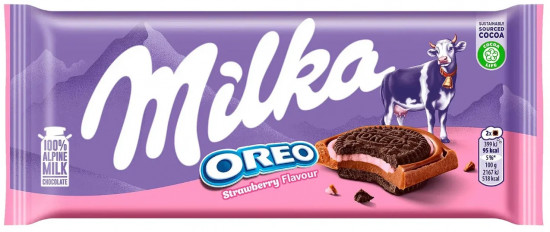 Шоколад молочный «Oreo Sandwich Strawberry»