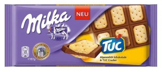 Шоколад молочный с хрустящими солеными крекерами «TUC»