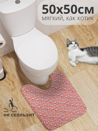 Коврик для туалета с вырезом противоскользящий «Игривые собаки» 