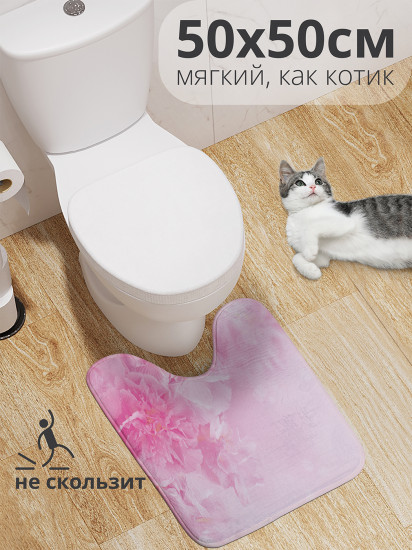 Коврик для туалета с вырезом противоскользящий «Мерцание цветов» 