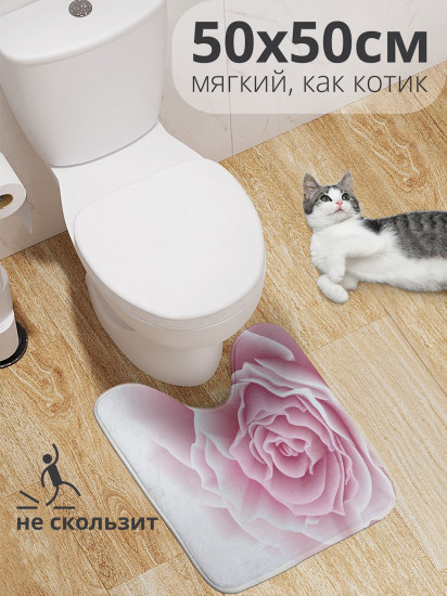 Коврик для туалета с вырезом противоскользящий «Роза макро» 
