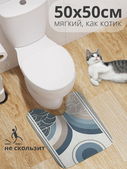 Коврик для туалета с вырезом противоскользящий «Узорчатое полотно»