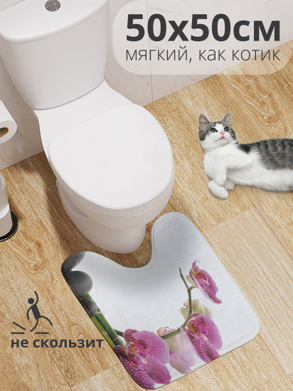 Коврик для туалета с вырезом противоскользящий «Фаленопсис»