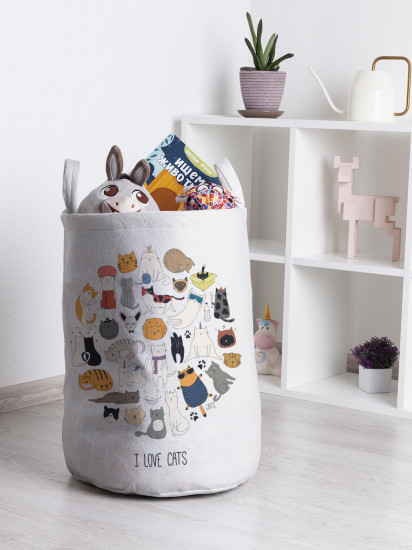Корзина для хранения игрушек «Люблю котов»