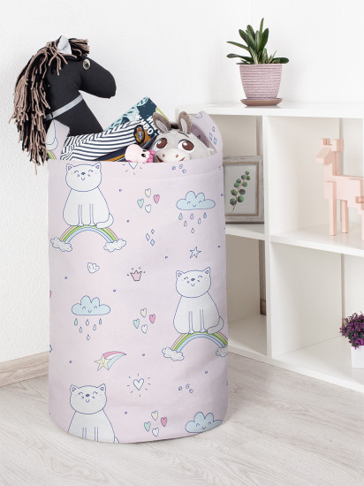 Корзина для хранения игрушек «Кот на радуге»