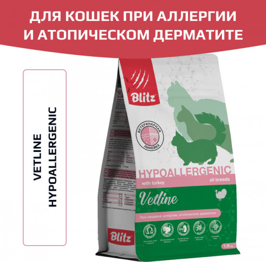 Корм для кошек всех пород сухой при пищевой аллергии и атопическом дерматите