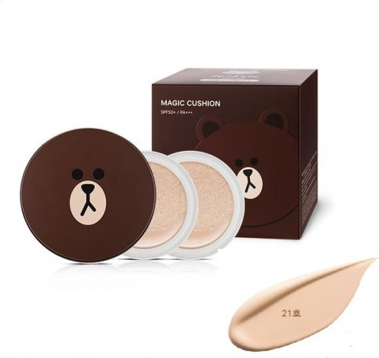 Кушон для лица тональный «Magic Cushion Cover Lasting Bear», оттенок 21