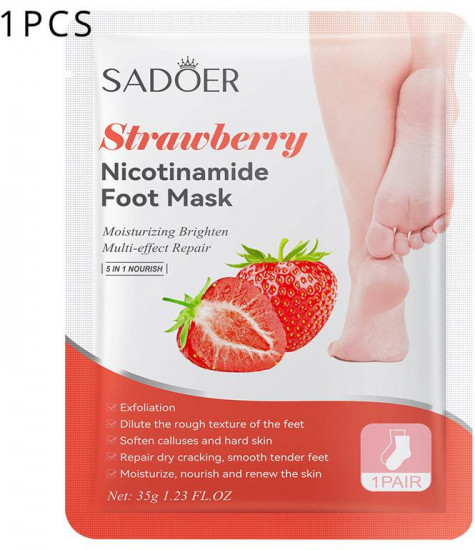 Смягчающая маска для ног с ниацинамидом и клубникой «Strawberry Niacinamide Soft and Bright Foot Mask»