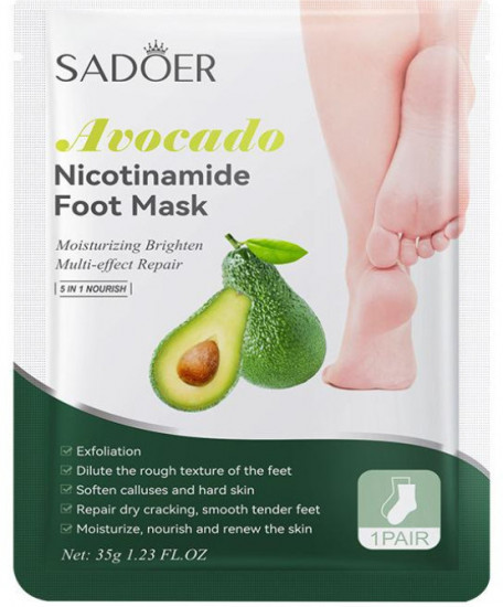 Увлажняющая маска для ног с ниацинамидом и авокадо «Avocado Niacinamide Moisturizing Foot Mask»