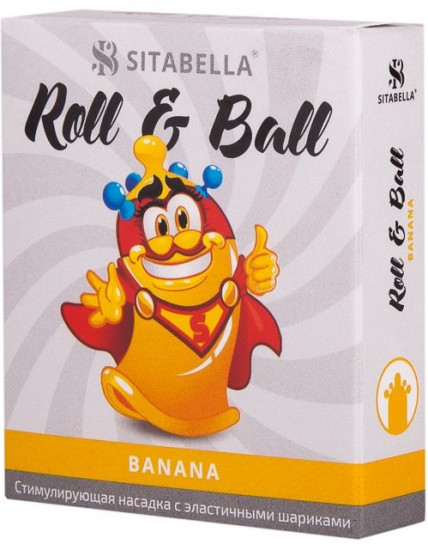 Презерватив-насадка стимулирующий Roll & Ball Banana